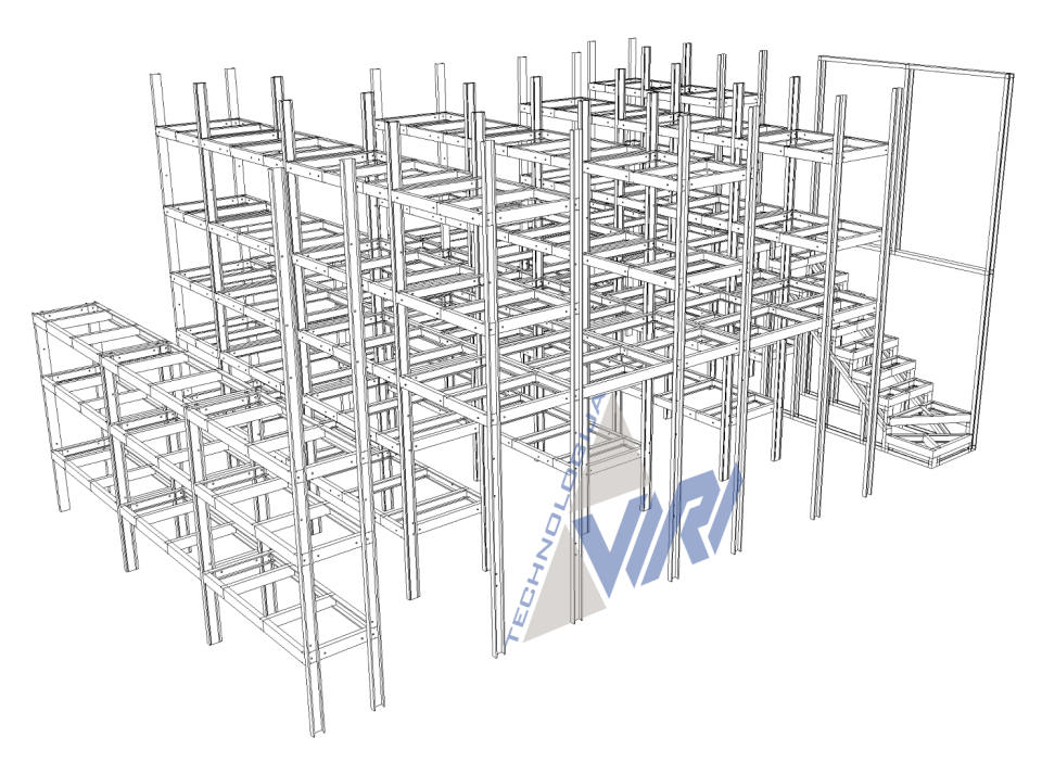 Stelažų sistema Visagine, Lietuva.